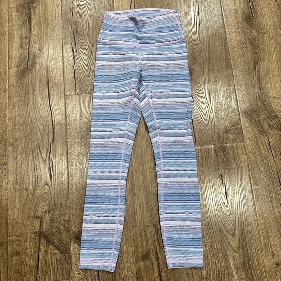 Lululemon High Times Pant 25" Sz 4 Wave Twist Lilac Caspian Blue Leggings Stripe - Picture 5 of 14